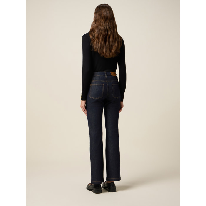 Oltre - Jeans regulares con cadenas metálicas - Azul