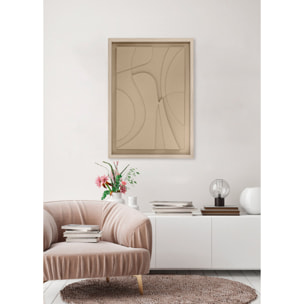Cuadro Curves resina 3D texturizado abstracto beige 70x50x4 cm
