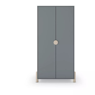 Armario juvenil de 2 puertas en verde salvia y oak soft 92,5x180 cm Misty Dawn Verde Salvia - Oak Soft