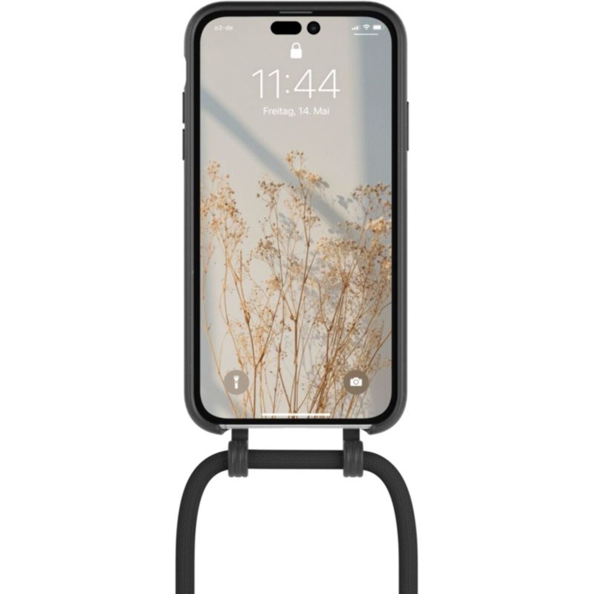 Coque avec cordon WOODCESSORIES iPhone 14 Pro Tour de cou noir