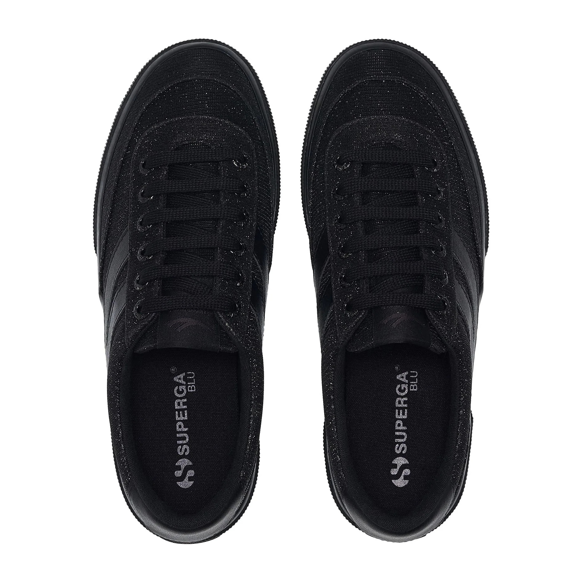 Superga - Scarpe da donna Donna Nero - 3740 Platform Jersey Lame Blocks Leggera