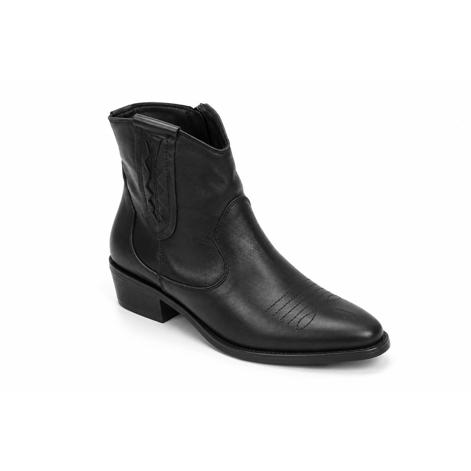 Texano basso in vera pelle - tacco 5 cm