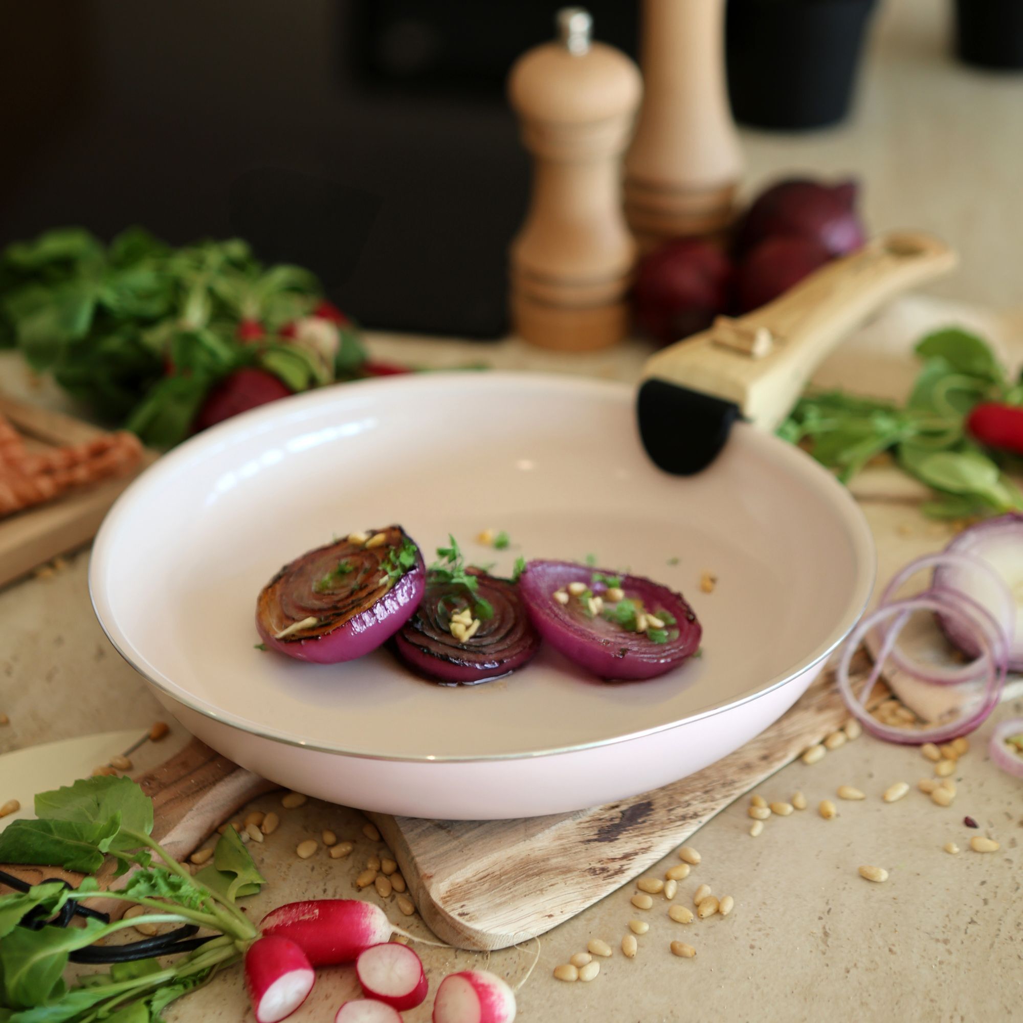 Lot de 2 poêles rose revêtement céramique - Tous feux COLORAMA