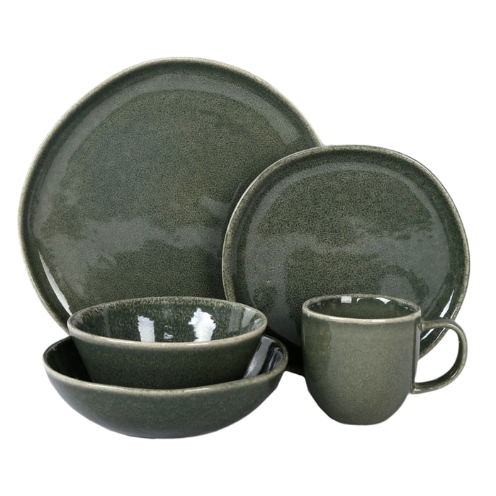 Assiette Creuse  Au Gres Du Temps D19cm Vert