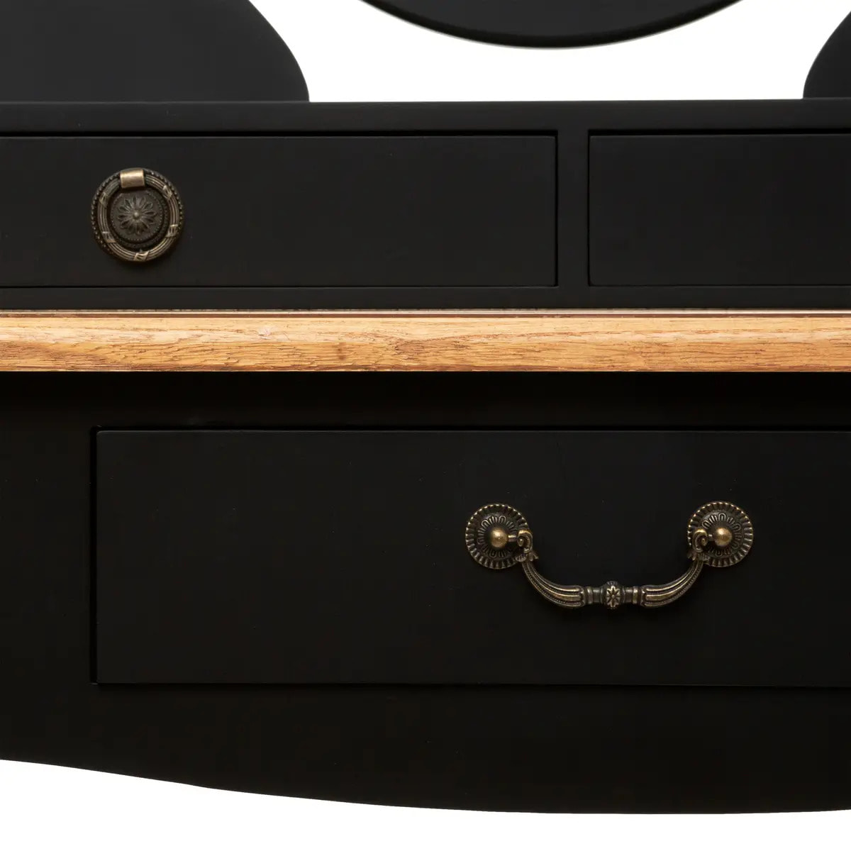 Coiffeuse "Chrysa" noir 3 tiroirs