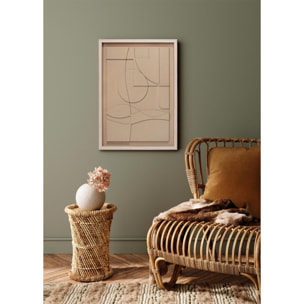 Cuadro Curves resina 3D texturizado abstracto beige 70x50x4 cm