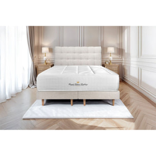 Lit Windsor double Sommier bouclette - pieds bois