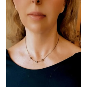 Collar 3 flores mini plata gun cristal Sw