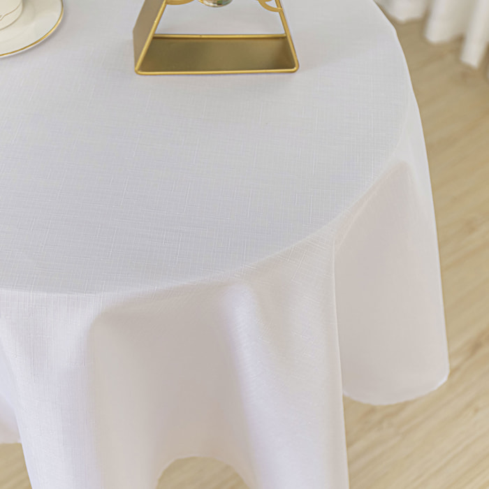 Nappe ronde infroissable et anti-tâches - Blanc