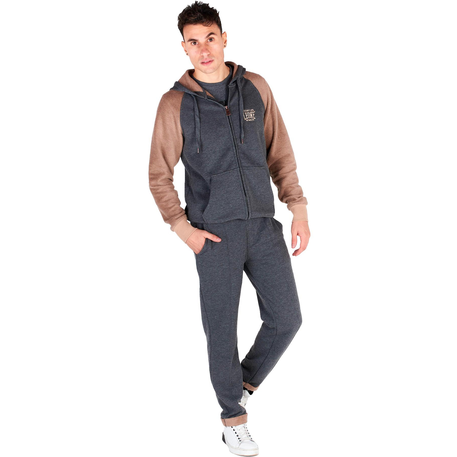 Tuta da uomo con cappuccio e zip Neutrals