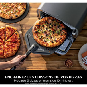 Four à pizza électrique NINJA MO201EU inox noir pizza 30 cm, fonction air fryer, thermostat digital