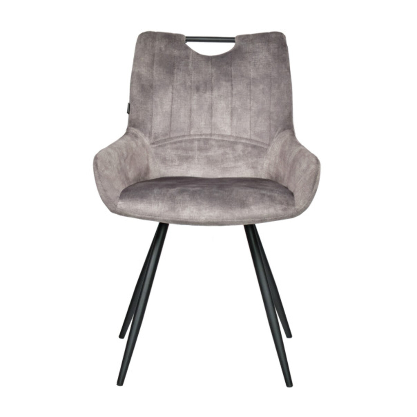 Chaise avec accoudoirs et pieds en métal noir - gris - ROSA
