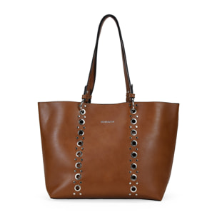 Bolso de hombro cuero con tachas y bolsa interior