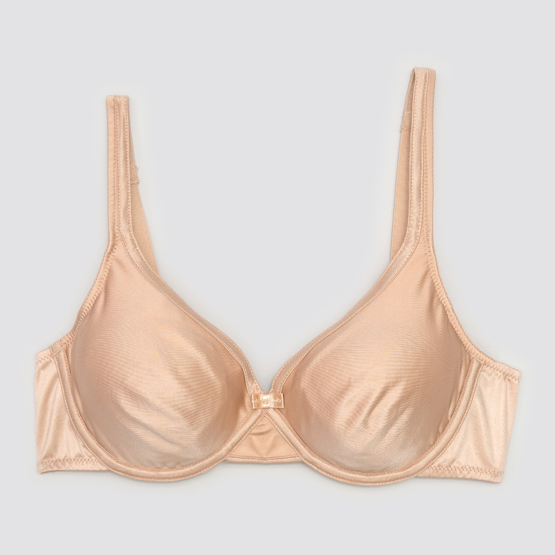 Sujetador de sujeción perfecta. Con aros, hecho en una microfibra satinada