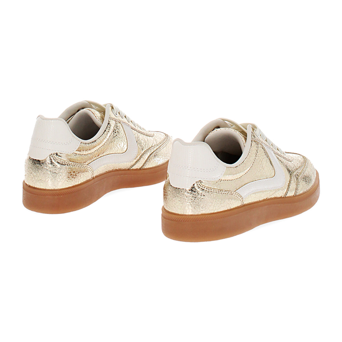 Sneakers donna oro in crack laminato