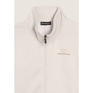 Tuta regular fit con collo alto e dettagli in strass