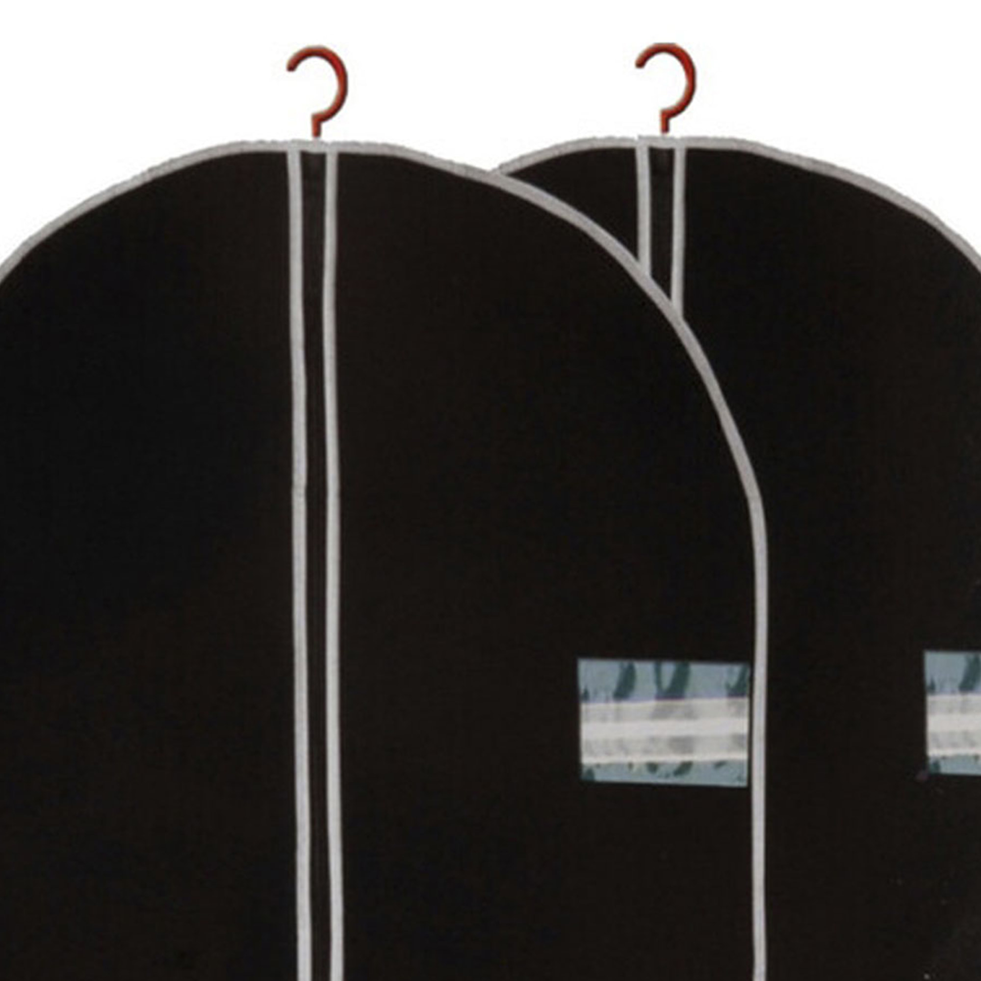 Well home juego de 2 cubrevestidos de tnt 45g, tamaño 60x150cm, negro con cremallera y ventana pe