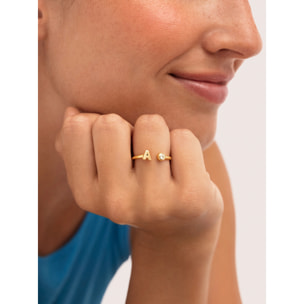 Anello Personalizzato Letter Spark  Acciao Placcato Oro