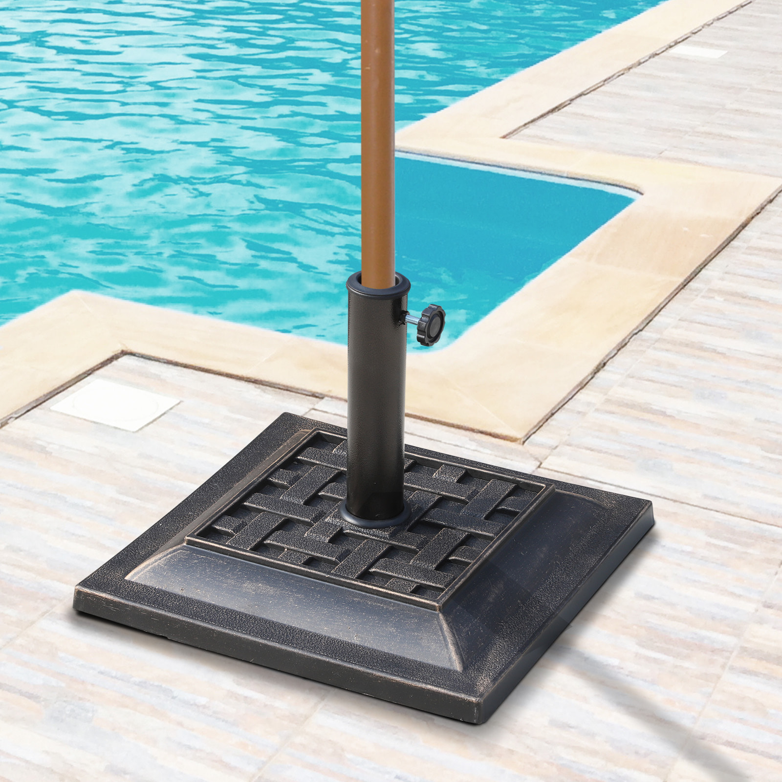 Base de Sombrilla para Parasol de Resina 44x44x33 cm Bronce