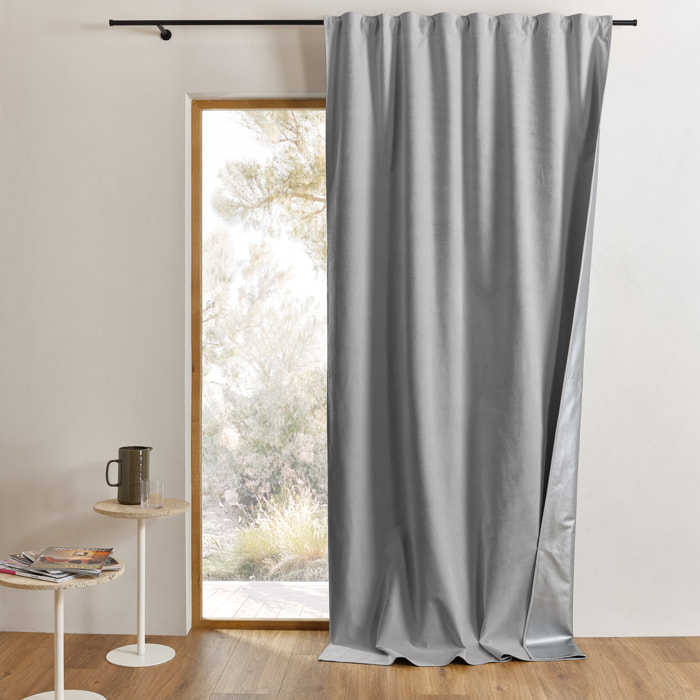 Rideau thermique accroche 3 en 1 occultant et réflecteur de chaleur - Gris Perle