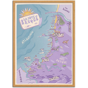 Affiche - Carte Pays Basque - Art Rider
