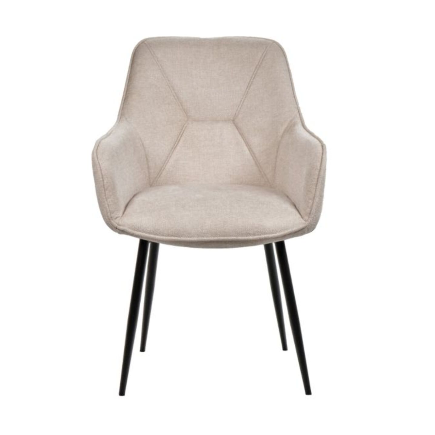 Chaise en tissu avec accoudoirs et pieds métal noir - MIKI