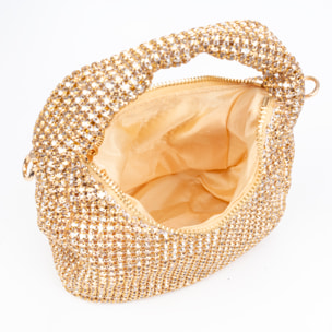 Baganza bolso de mano de fiesta con pedrería de circonitas grado 5A, diseño diamante efecto brillante.