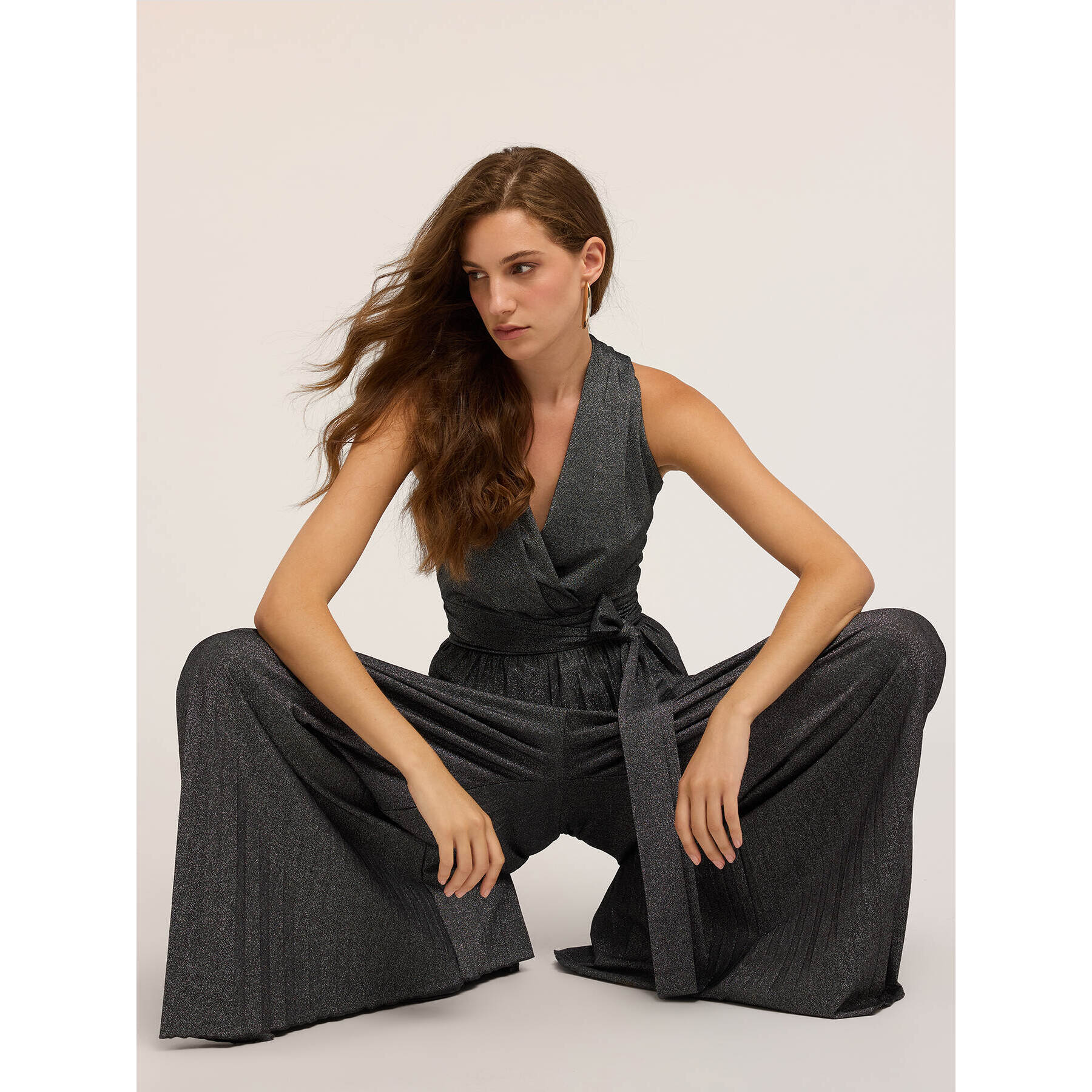 Motivi - Mono de lurex plisado - Gris