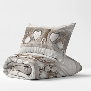 Parure copripiumino gnomo beige 100% cotone
