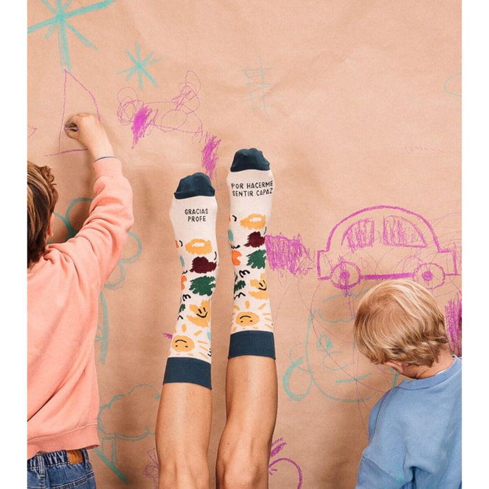 Calcetines "Gracias profe, por hacerme sentir capaz" talla 42-46