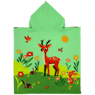 Poncho de bain microfibre enfant - Foret - 60x60cm - 220g/m²