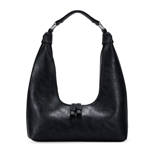 Bolso de hombro negro con cremallera