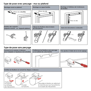 Store bateau polylin tamisant avec mécanisme à chaînette - Naturel