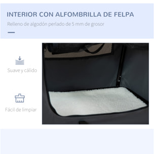 Transportín para Perros Plegable 60x41x41 cm Transportín para Mascotas con Ventanas Cojín Suave y 2 Correas del Hombro Bolsa de Transporte para Mini Perros Gatos Gris