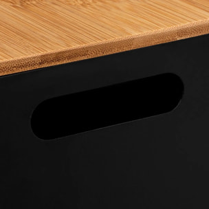 3 boîtes couvercle "Bava" noir bambou