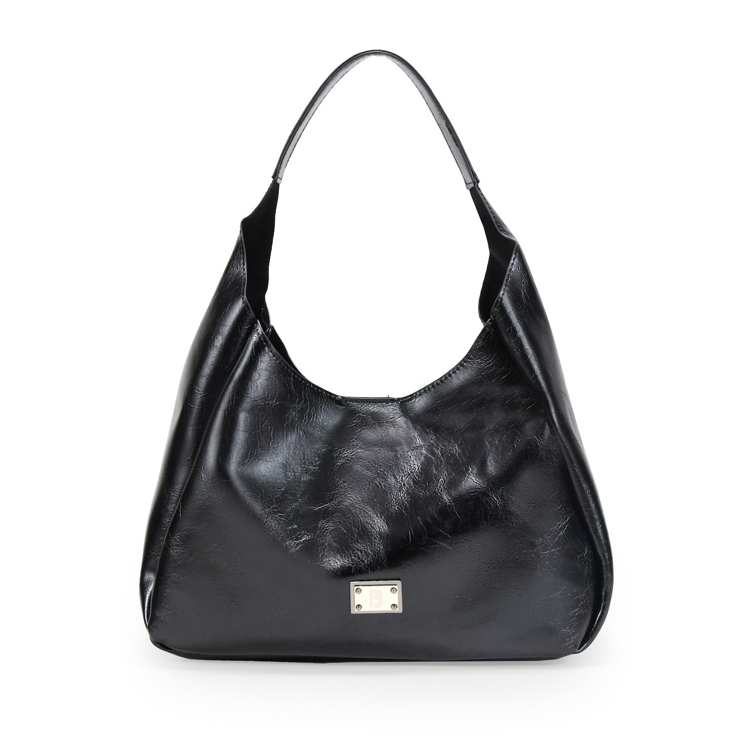 Bolso de hombro negro con bolsa interior