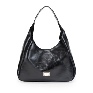 Bolso de hombro negro con bolsa interior