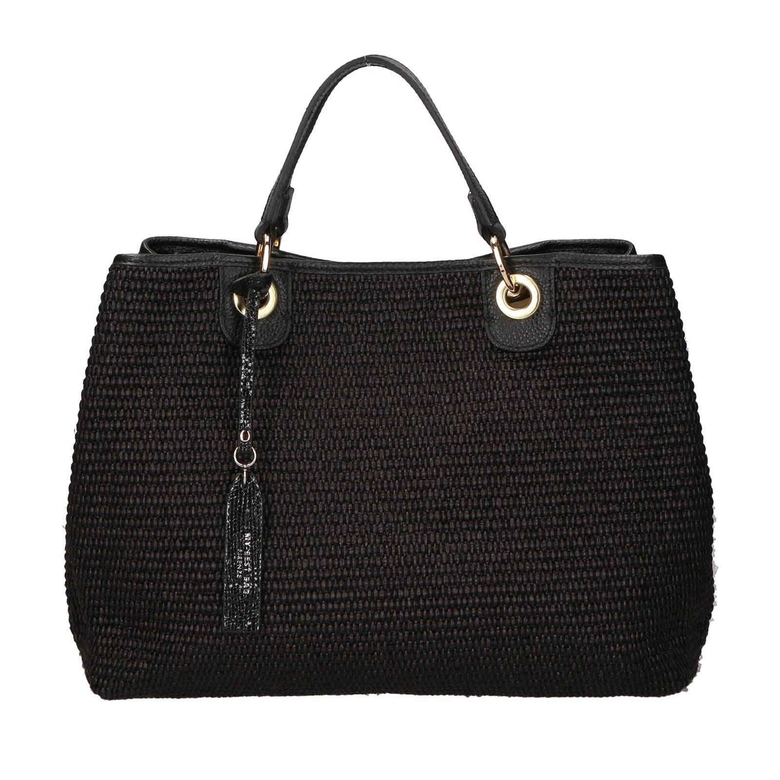 Borsa a mano da donna - Modello False - Paglia & Pelle - 30.0 x 37.5 x 16.0 cm