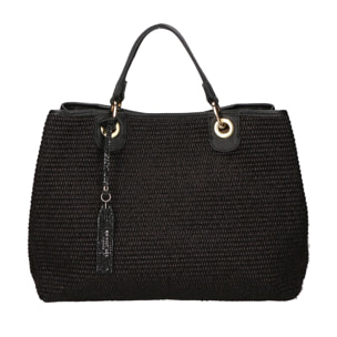 Borsa a mano da donna - Modello False - Paglia & Pelle - 30.0 x 37.5 x 16.0 cm