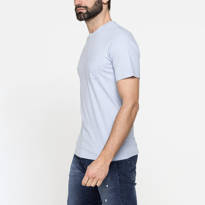 T-SHIRT MANICA CORTA IN COTONE MISTO LINO