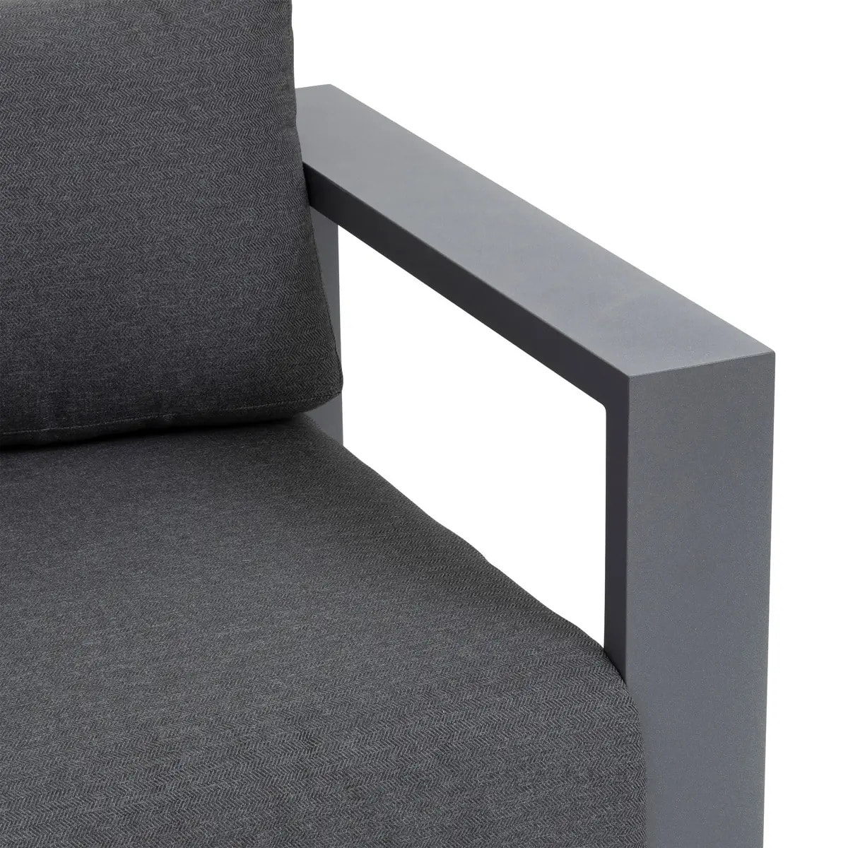 Salon d'angle de jardin "Allure" graphite 5 places en aluminium et polyester