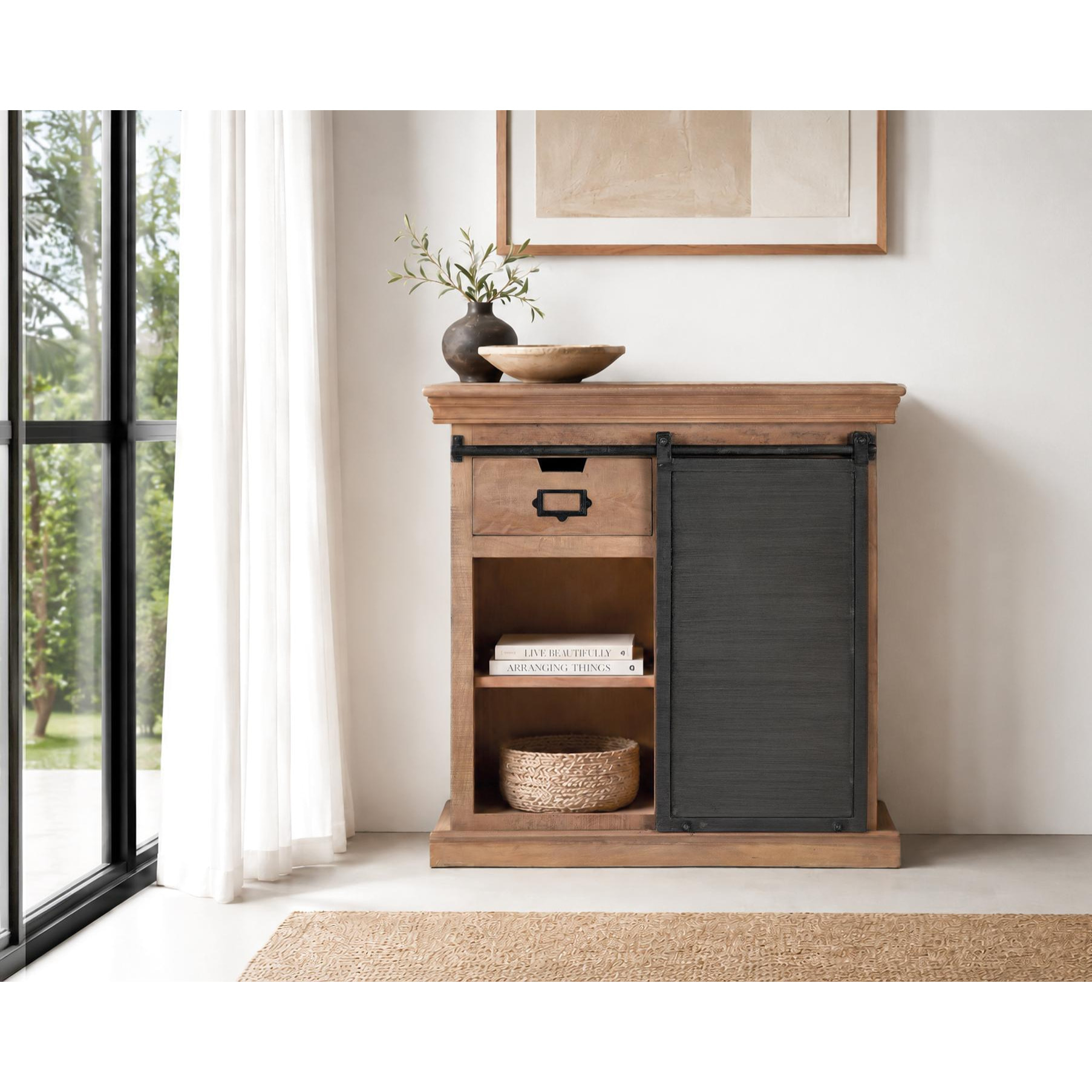 Aparador de Madera de Mango Estilo Industrial Moderno