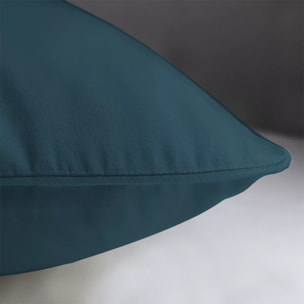 Lot de 2 taies satin de coton uni bleu Ava uni bleu ardoise