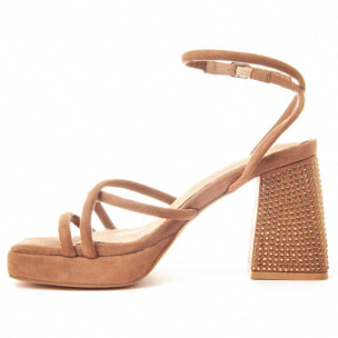 Sandalias de Tacón - Marron - Altura: 10 cm