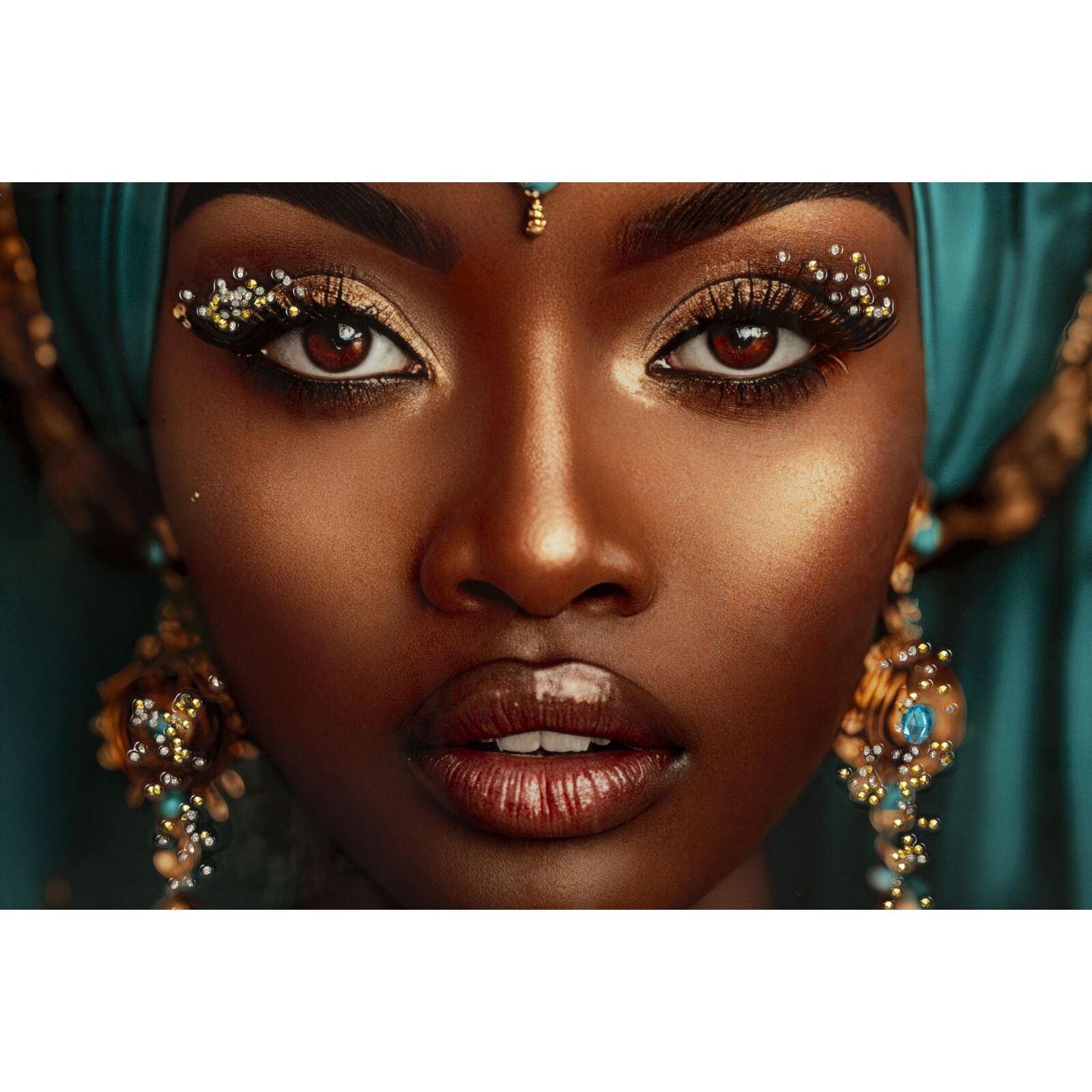 STAMPA DECORATA SU TELA LACCATA C/CORNICE MAYA CM 50X3,5X100