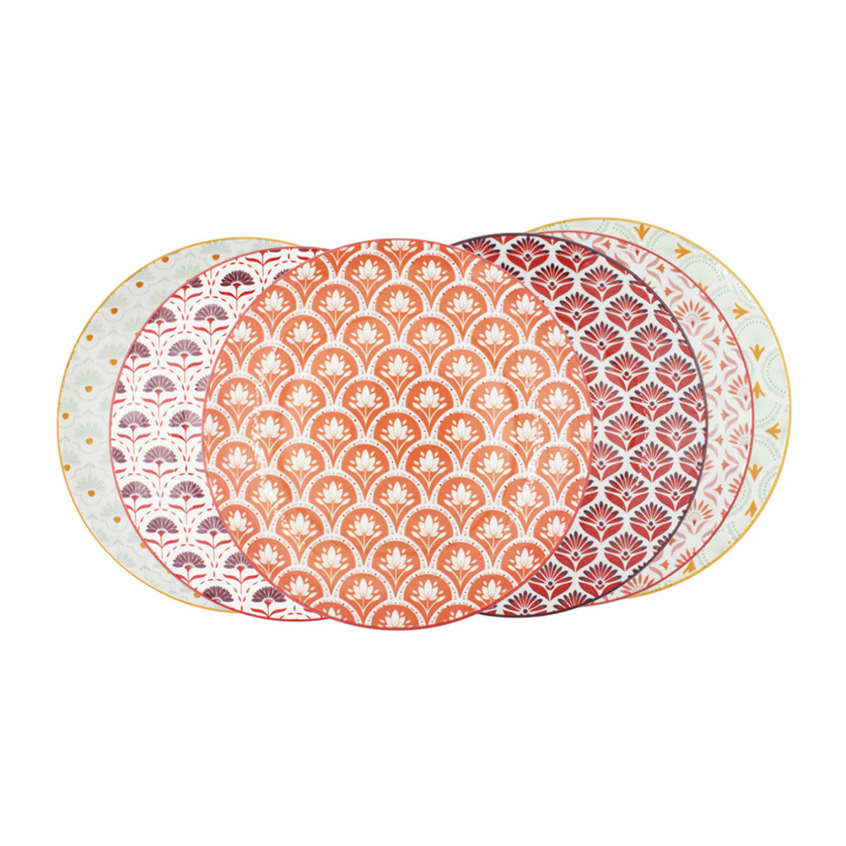 Lot de 6 grandes assiettes, ZOELA