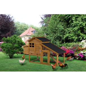 Poulailler avec pondoir en bois "Clochette" - Marron