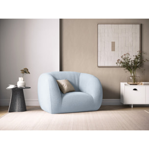 Fauteuil "Essen" en bouclé bleu clair