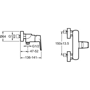 Mitigeur douche mural July+ noir mat