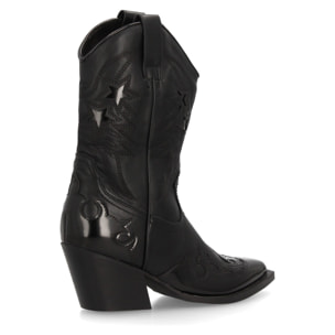 Botín cowboy mujer con bordados y estrellas